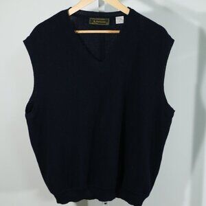 Peru Unlimited Baby Alpaca Wool Knit Vest – Classic Minimalist Luxury Navy (XL)